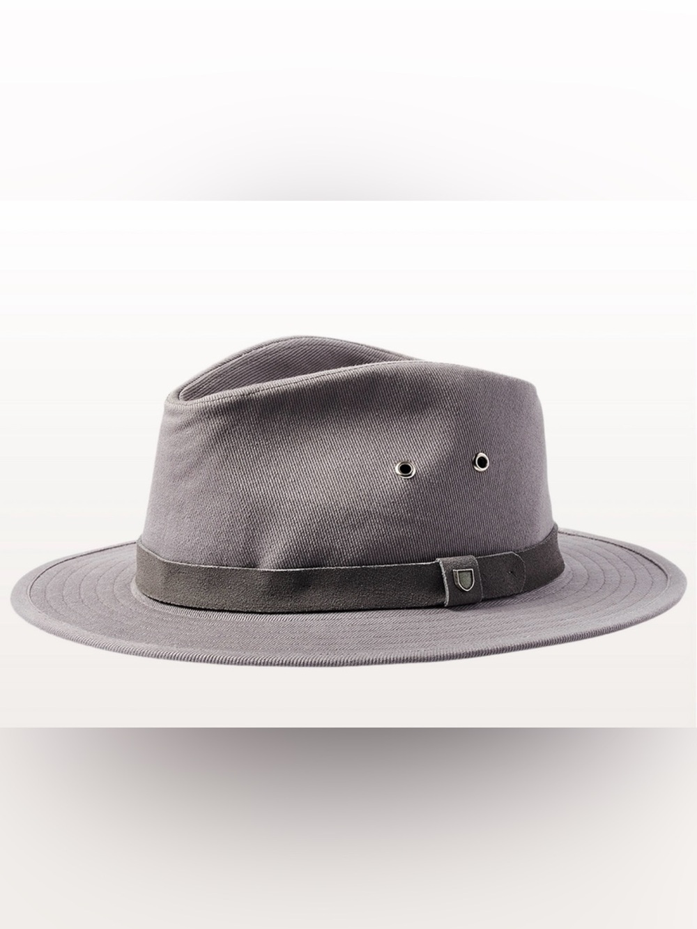 Brixton Messer X Adventure Cotton Safari Fedora Hat in Grey NWT